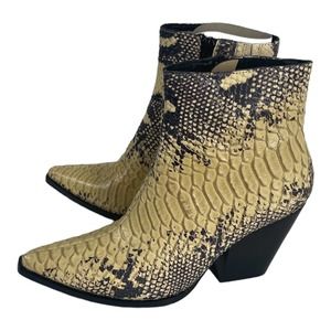 JEFFREY CAMPBELL •‎ Flynn Snake Leather Ankle Boots • 6
